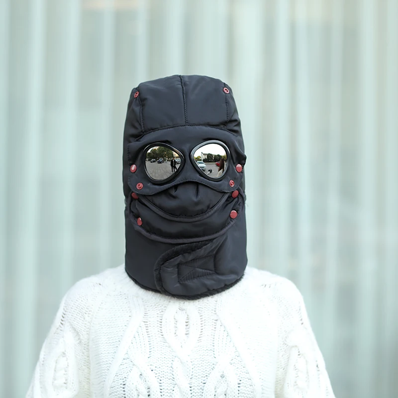 Skullies Beanies Winter werm Hat Scarf For Men Knitted Hat Women Mask Thick Balaclava Earflap Wool Bonnet Male Beanie Hats Cap - 6