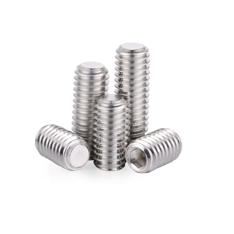 304 stainless steel hex flat end set machine top screw M6 M8 M10*4 5 6 7 8 9 10 12 14 18 20 22 25 28 30 35 40 45 50 55 60 |