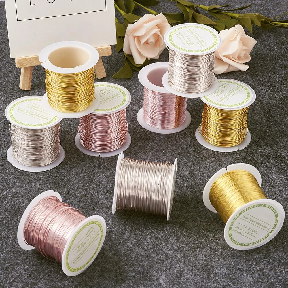Jewelry Beading Wire Thread Findings Crafts Copper 0.3/0.4/0.5/0.6/0.7/0.8/1mm