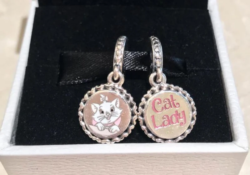 

2019 NEW 100% 925 Sterling Silver Parks Cat Lady Charm Marie Pendant Fit DIY Bracelet Europe Jewelry Women Original Gift