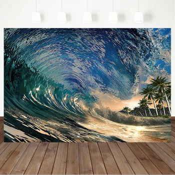 

Summer Surfing Backdrop Tropical Adventure Birthday Background for Photography Surf Backgrounds for Photo Studio