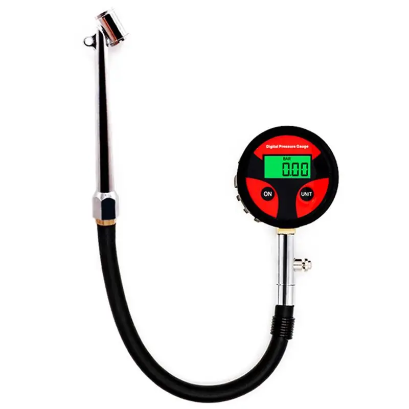 Digital Tire Inflator Pressure Gauge 200PSI LCD Display Air Compressor Pump Coupler For Car Motorcycle C45