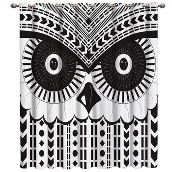 

Abstract Geometric Art Owl Pattern Window Treatments Curtains Valance Room Curtains Large Window Window Curtains Dark Bathroom