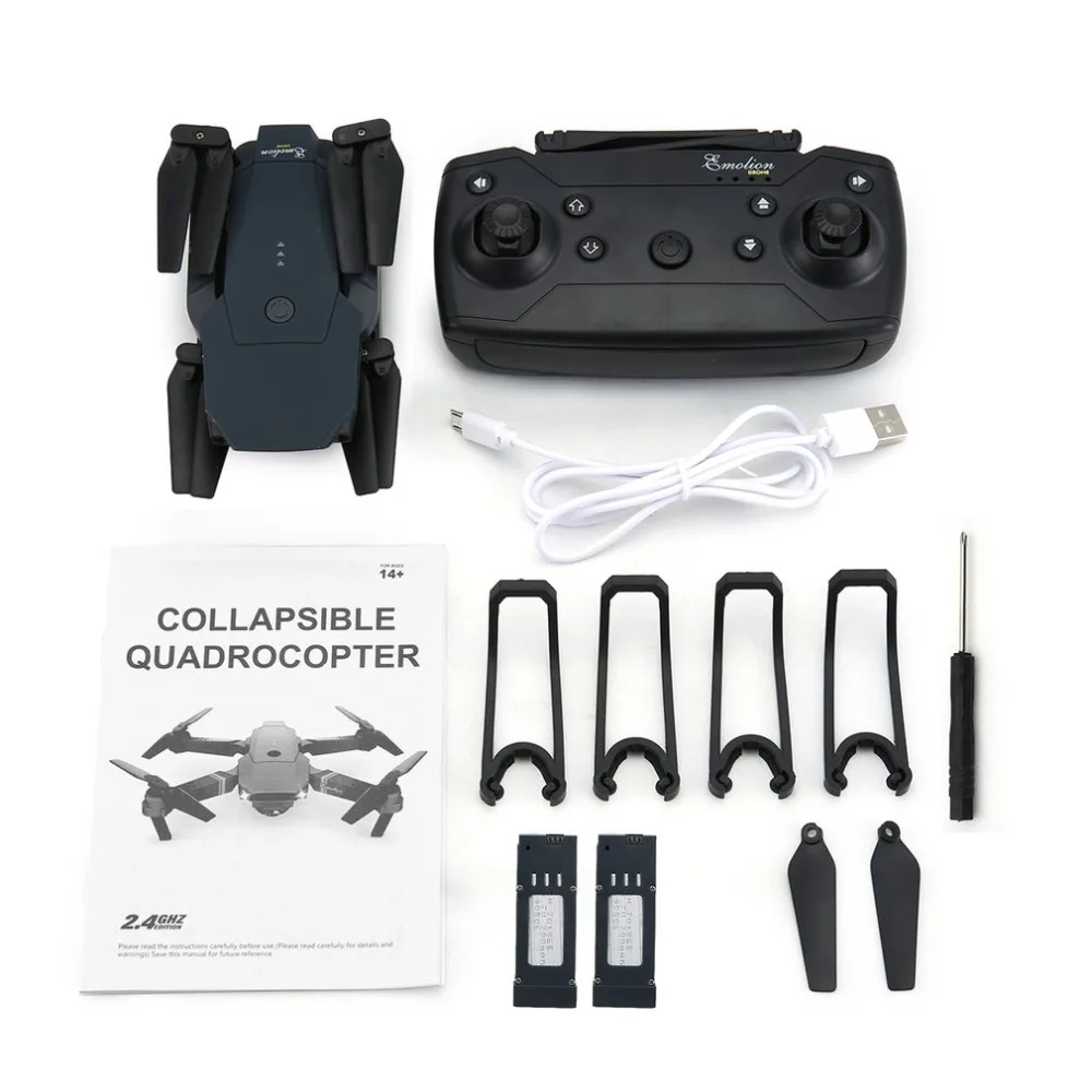 Для DJ-1 2,4 Ghz wifi FPV складной Радиоуправляемый Дрон 2.0MP широкоугольная камера высота удержания Безголовый режим Радиоуправляемый Дрон самолет с 2 батареями