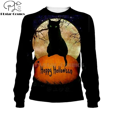sweatshirt PLstar Cosmos/вечерние 3d толстовки с изображением черного кота Джека Скеллингтона/Толстовка на зиму, Рождество, Хэллоуин, Рождество, streetwear-10 - Цвет: sweatshirt