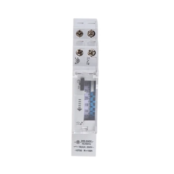 

Mechanical 24 Hours Daily 15 Minutes Programmable Din Rail Timer Switch Relay 110-240V 16A Manual Operating Switch SUL180a