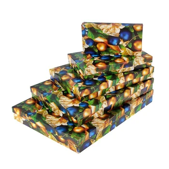 

A set of boxes 5 in 1 "Gold and blue balls" 40 x 30 x 5 - 20 x 10 x 3 cm