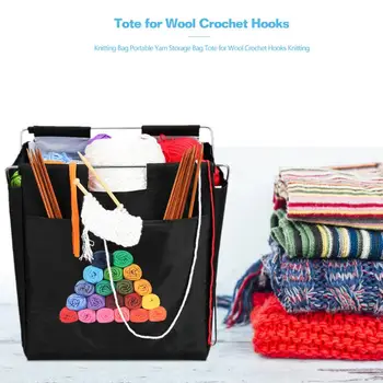 

Women Tote Yarn Wool Storage Bags Crocheting Hooks Thread Holder Cases Pouch Sewing Accessories Knitting Organizer