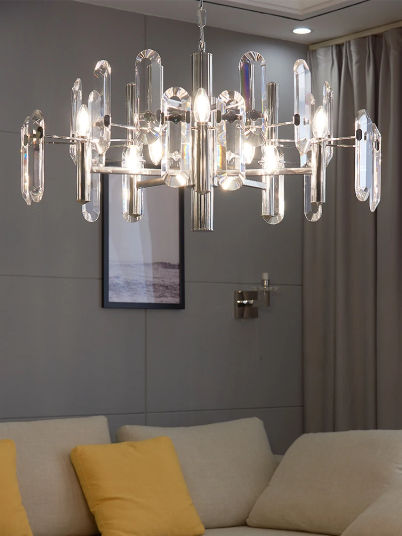 New LED modern crystal chandelier Nordic living room decoration luxury American gold villa lamps lustre cuisine