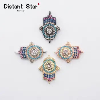 

24*16mm Flower Fashion DIY Bracelet Jewelry Accessories Making Necklace Pendant Connector Copper Zirconia Delicate Micro Pave