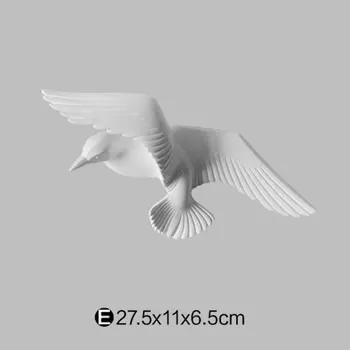 

Drill Free Flying Seagull Wall Sculptures White Decorative Art Adhesive Tape Hallway Background Home 3D Effect Easy Install
