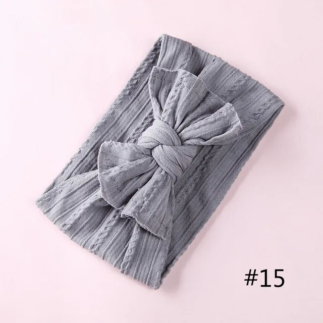 1pcs Cable Knit Nylon Bow Headwrap, One size fits all nylon headbands, wide nylon headbands, baby headbands, Knot bow headwear A2NSNSFB-9568-15