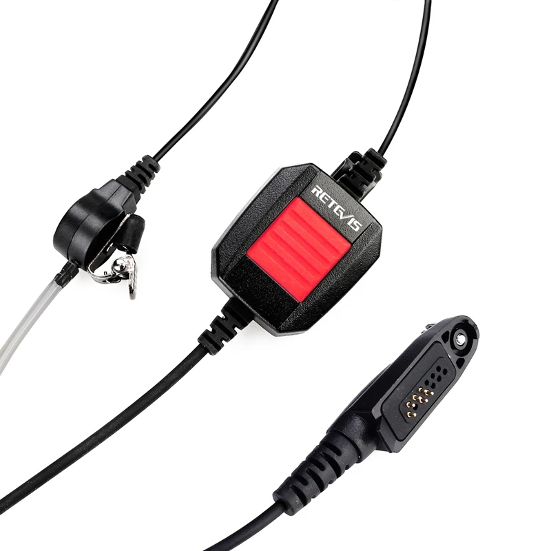Retevis EA110M 6Pin Stylus PTT Mic Earpiece Covert Air Tube and IP66 Waterproof Headset for GP328 Plus C9086A