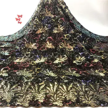

Sequins France Nigeria Lace Fabric High Quality Tulle African Lace Fabric Wedding African French Tulle Lace CD27251
