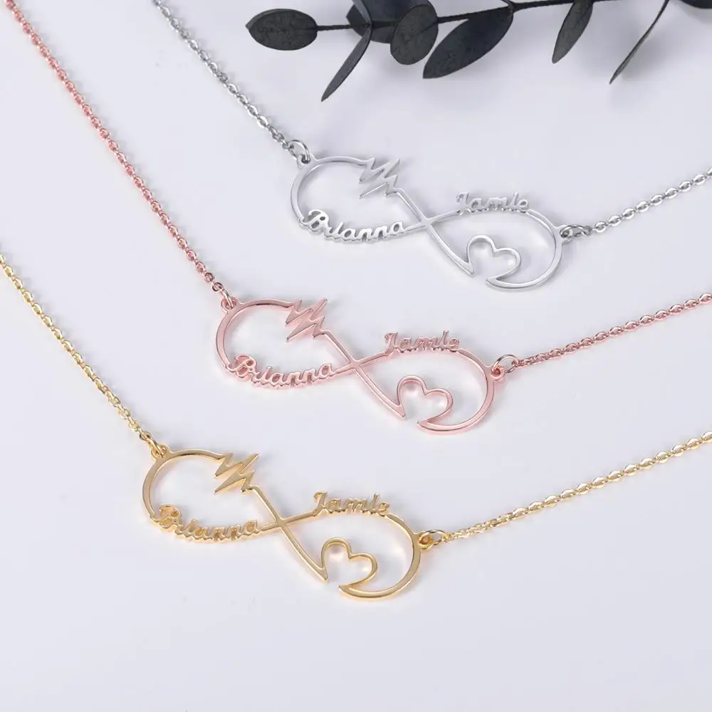 

Zciti Infinity Name Necklace Name Necklace1 - 4 Names Custom Necklace Personalized Infinity Necklace Custonized Necklace