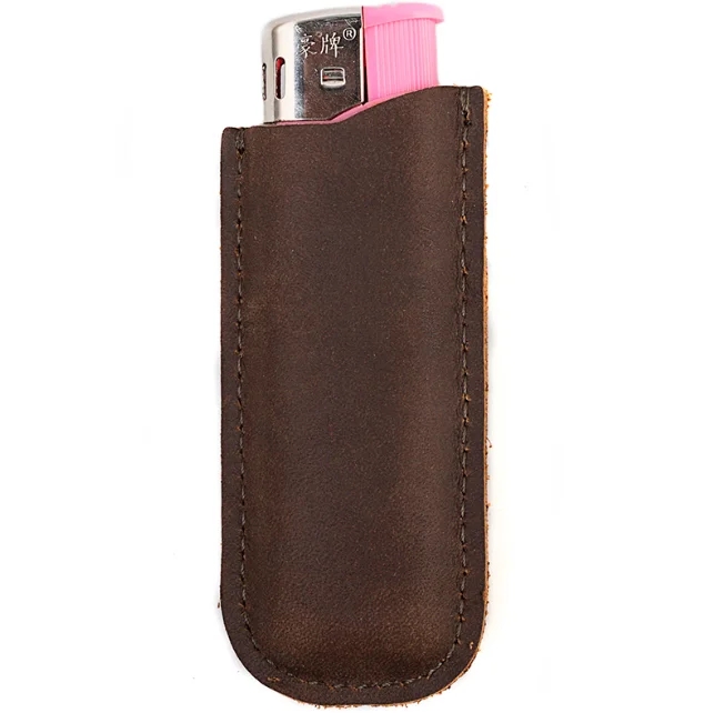 

Genuine Leather Handmade Cigarette Lighter Holder Bag For One time Lighter High Quality Oil Lighter Case For Men Gift