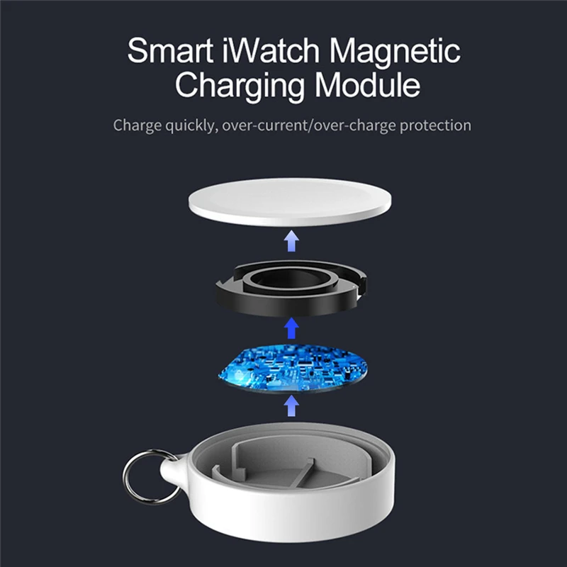 Брелок магнитное Беспроводное зарядное устройство Qi зарядная док-станция для Apple Watch Iwatch 4 3 2 магнит Chargeur индукция Oplaadstation