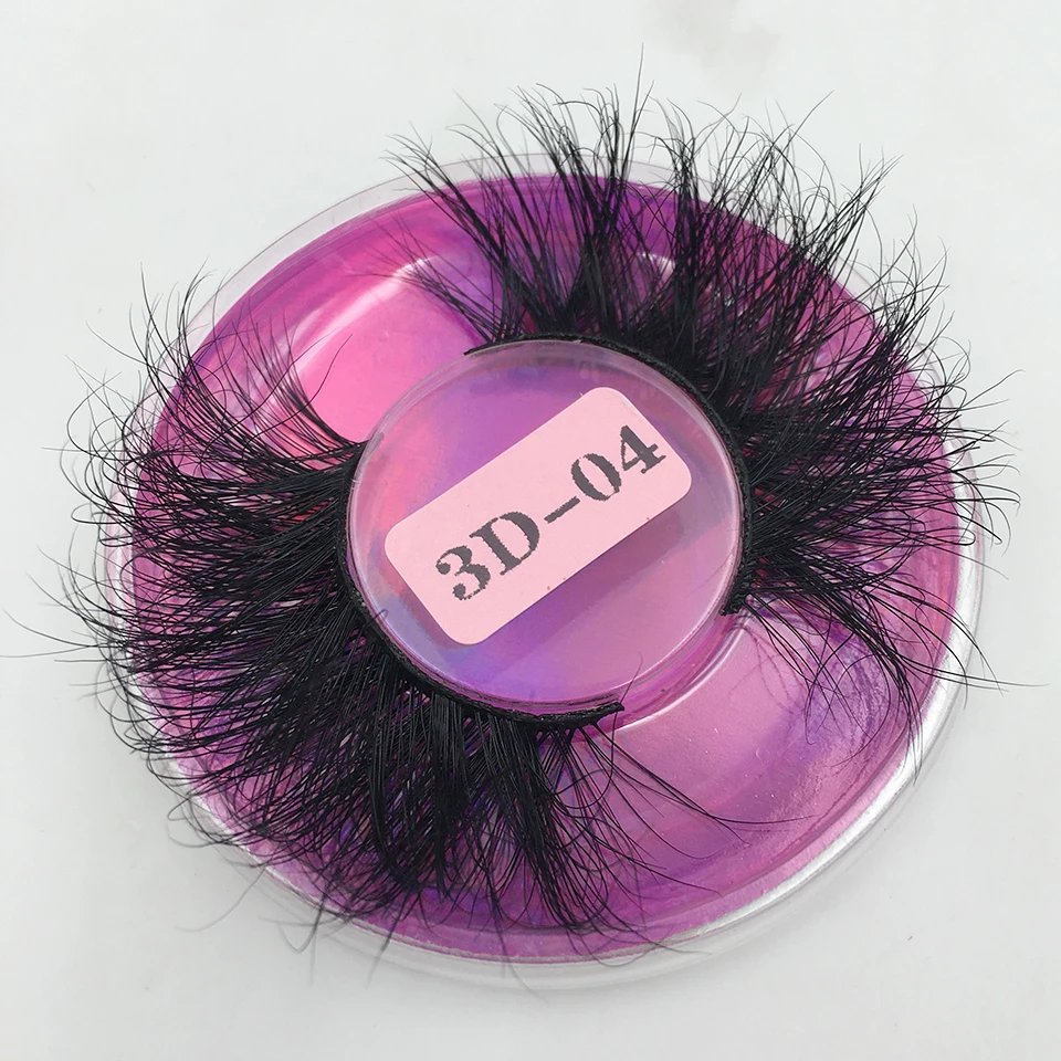 RED SIREN Fluffy Messy Lashes 25mm False Eyelashes Wholesale Thick Strip 25mm 3D Mink Lashes Makeup Dramatic Long Mink Lashes