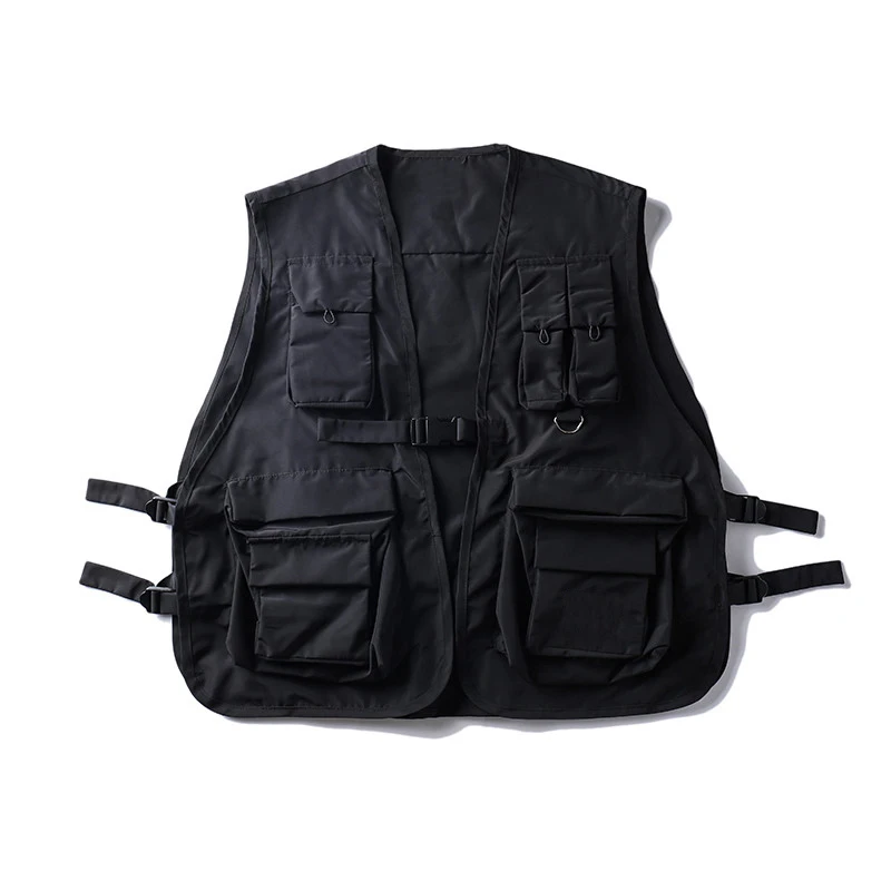 Men's Military Style Multi Pockets Cargo Vest Black