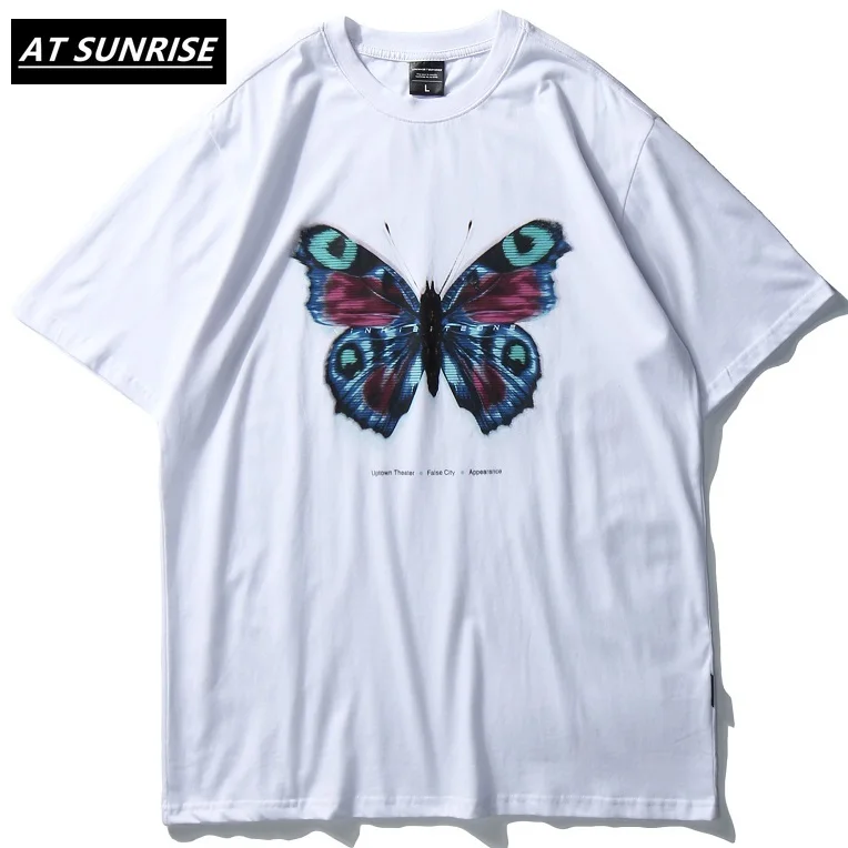 Футболка Мужская/Женская в стиле хип хоп с бабочками уличная одежда Харадзюку