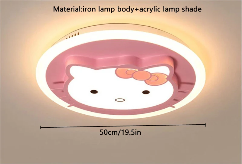 Креативная индивидуальная Комната принцессы для девочек светодиодный потолочный светильник для детской комнаты с рисунком hello kitty, двойное сердце, детская спальня, освещение - Цвет корпуса: style 1