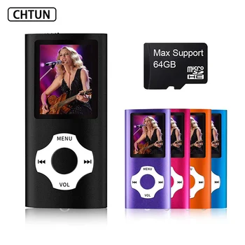 

Aluminum Metal pluggable card MP4 MP3 music player, HD Super Thin player mini Walkman student 1.8 inch screen card MP4