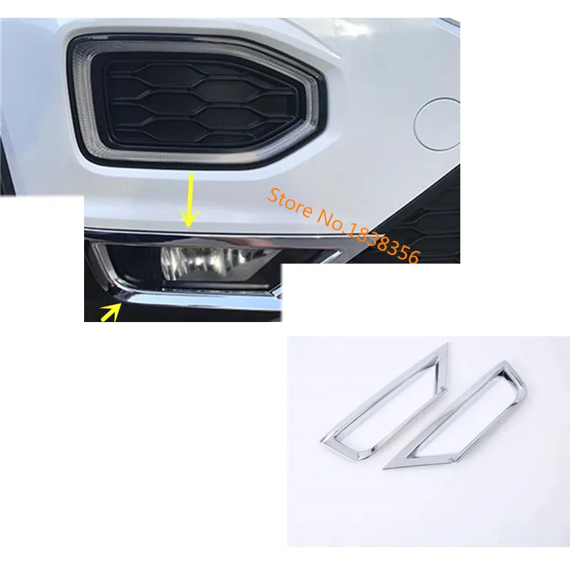 Car Detector ABS Chrome Lamp Front Head Fog Light Trim Frame Moulding For Volkswagen VW T-ROC TROC 2017 2018 2019 2020 | Автомобили и