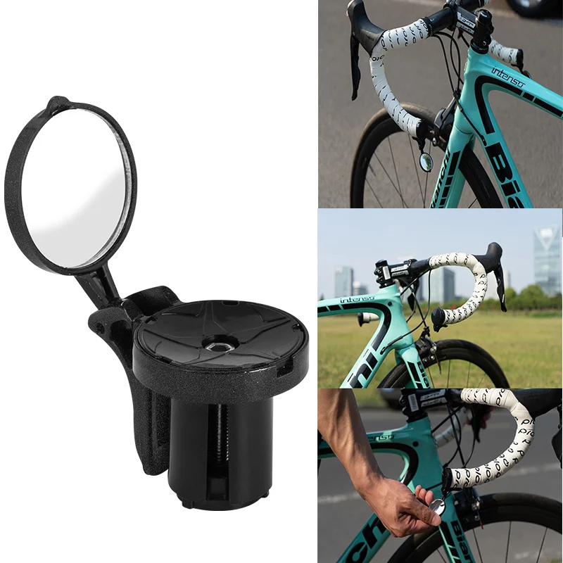 Bicycle Rear Mirror Road Bike Cycling Handlebar End ABS Side Safety Flexible View Mirrors Accessories | Спорт и развлечения