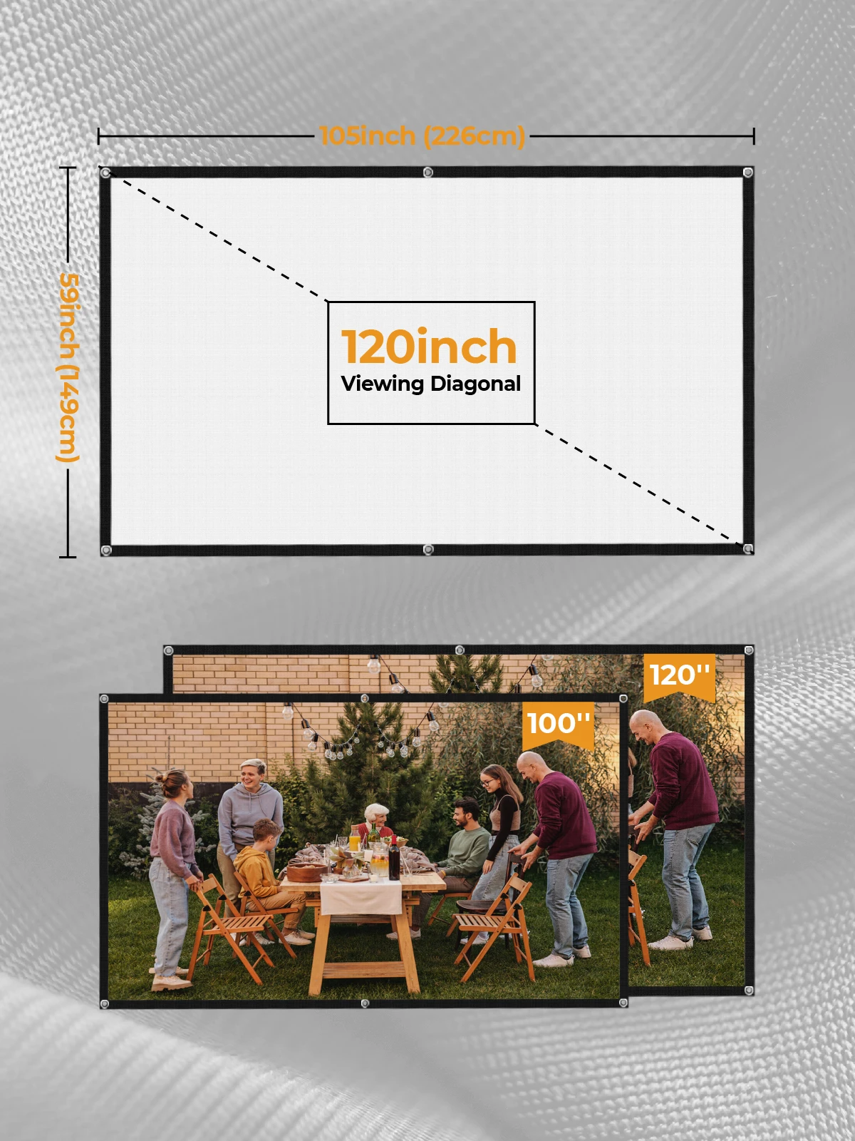 Portable Projector Screen 100/120/150 Inch HD 16:9 High Brightness Reflective Foldable Fabric Cloth Screen WEWATCH PS5/PS6/PS9 projector screen projection screen