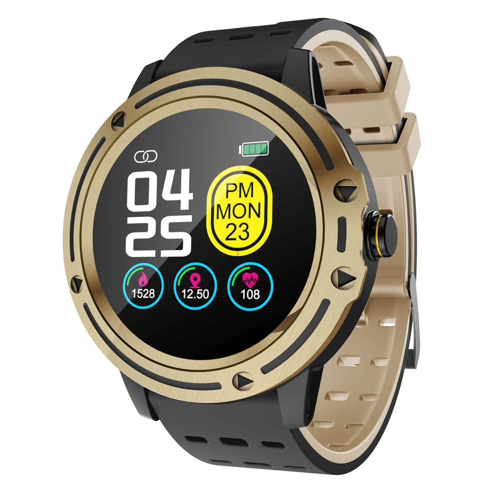 IP67 Смарт-часы, водонепроницаемый экран, монитор сердечного ритма, кровяное давление, умные часы, спортивный фитнес-трекер, монитор сна, Шагомер - Цвет: Gold