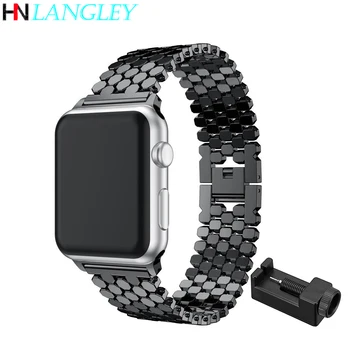

Stainless Steel Metal Bands Loop Compatible for iWatch 42mm 44mm for Apple Watch Bands Series 4 3 2 1 38mm 40mm Watch Bands