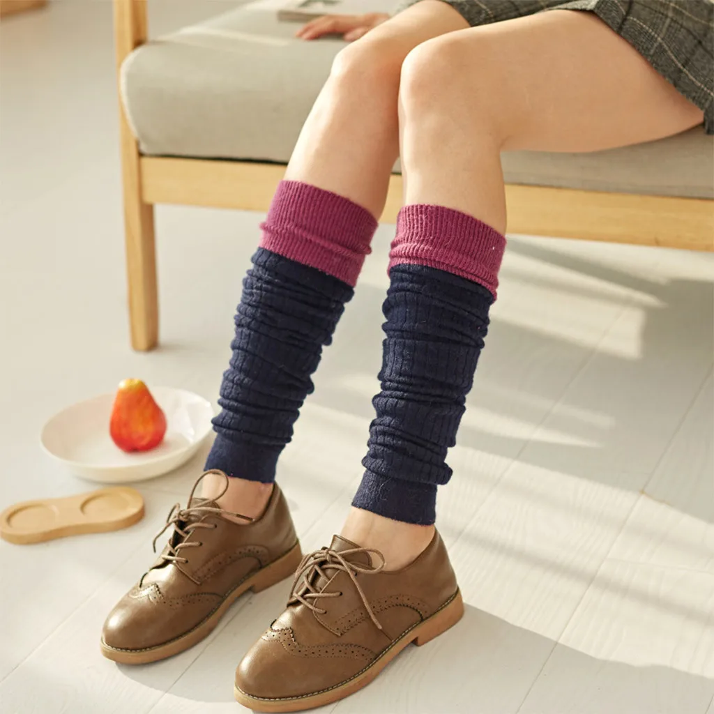 Женские носки, calcetines, для девушек, женщин, до бедра, выше колена, Длинные однотонные чулки, теплые skarpetki rajstopy