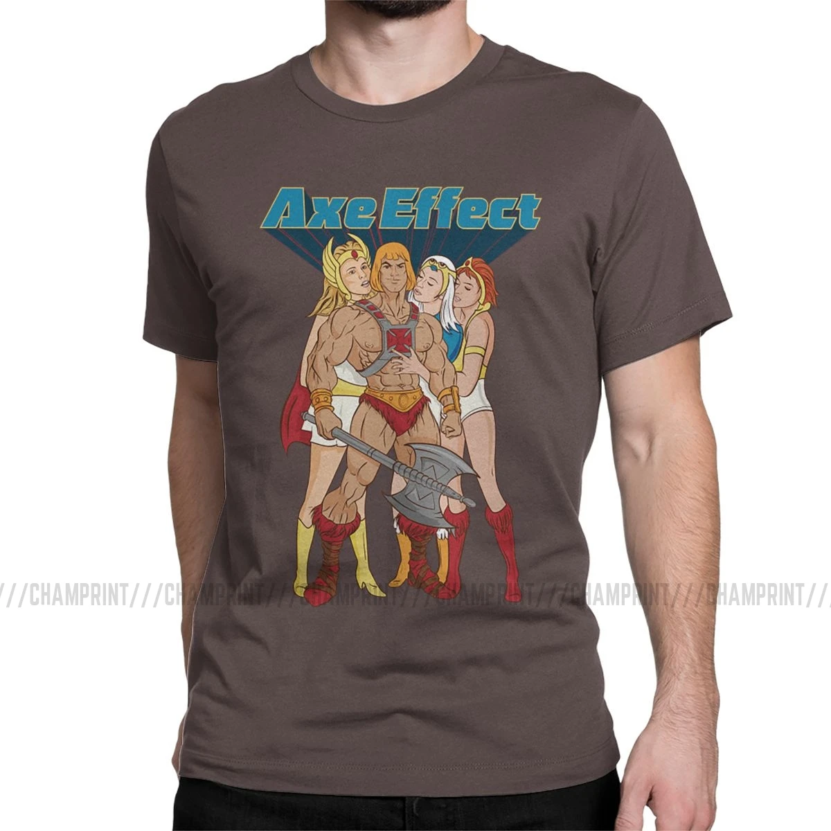 The Axe Effect He Man He-Man Masters Of The Universe мужские футболки Skeletor 80s She-Ra Beast футболки с короткими рукавами из хлопка - Цвет: Коричневый