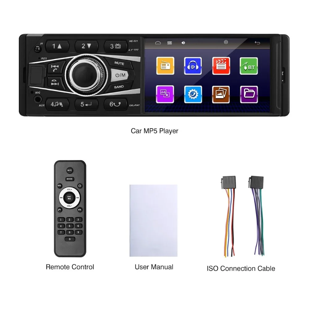 1din 4 дюйма Автомобильный MP5 плеер 800*480 FM Bluetooth Авто сенсорный автомобильный стерео приемника Sopport USB SD RDS заднего вида Камера