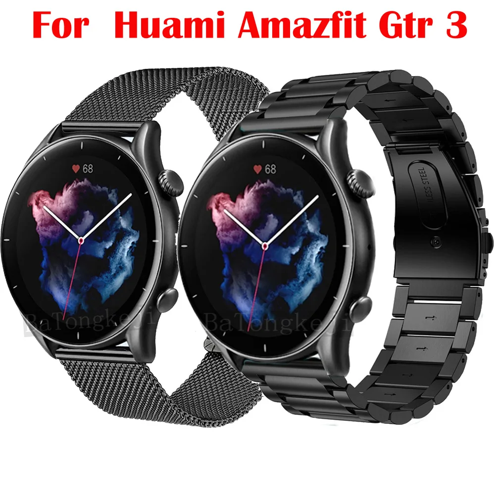 

20/22mm Watch Band for Xiaomi Huami Amazfit Gtr 3 Pro/GTS 3 GTR 2 2e Bip U Strap Stainless Steel Watchband Bracelet Wristband