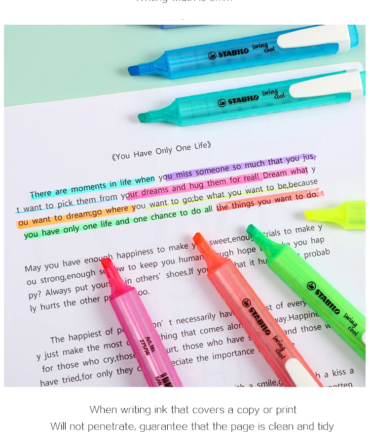 JIANWU 6 шт или 8 шт stablio SwingCool цветной текстовыделитель милый креативный макарун флуоресцентная ручка маркер ручка пуля журнал ручки