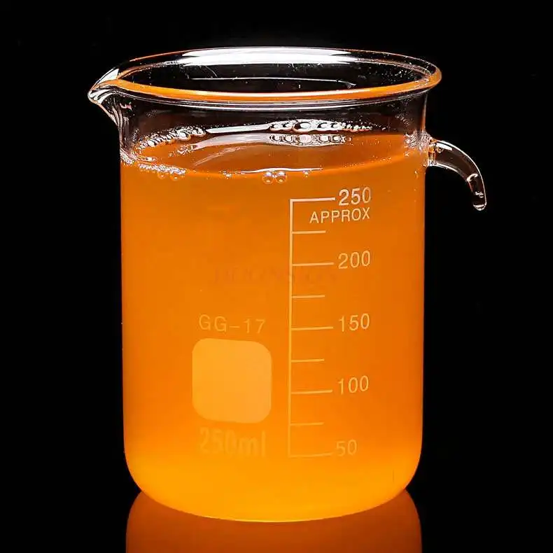 오버플로 컵 유리 오버플로 컵 비커 입 화학 실험 장비 용기 유리 악기 250ml