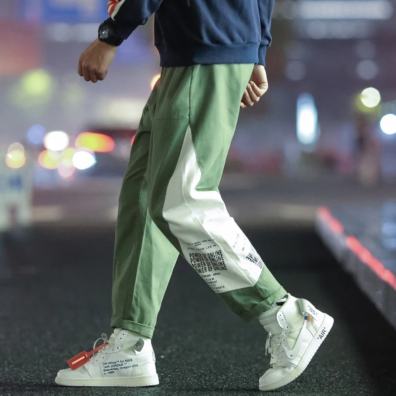 Pants Men Streetwear Mens Joggers Pants Harem Mens Pants Hip Hop Tactical 2019 Autumn Plus Size Patchwork Hit Color Casual