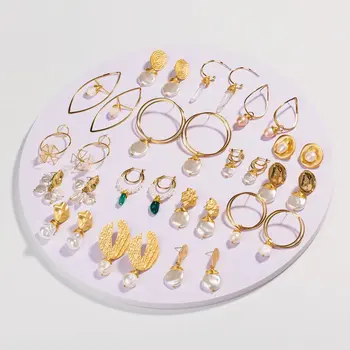 

New Style Vintage Gold Color Drop Earrings For Women 2019 Bohemian Irregular Pearl Fashion Jewelry for Woman & Girls