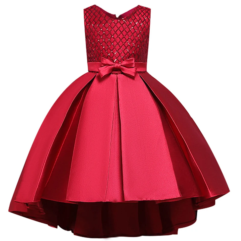 Новогодний костюм для девочки; год платья для девочек;Вышитая фигура из блесток День рождения нарядное платье для девочки;безрукавный лук Свадьба Платье принцессы;Карнавальная вечеринка детские платья 3 4 8 12 лет