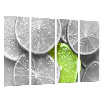 

Original Limon Black and White, Fruit Green, photo print on wood, modern picture decorative 26879