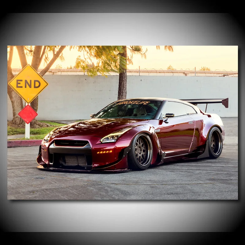 Nissan Skyline GTR Tuning Vehicle JDM Sportscar Posters Canvas Wall Art Prints for Home Room Decor | Дом и сад