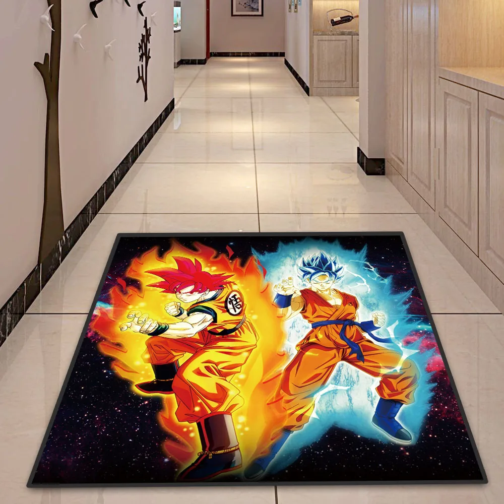 HOT Dragon Ball Z Glass Circle Velboa Floor Rug Carpet Room Doormat Non-slip Mat 