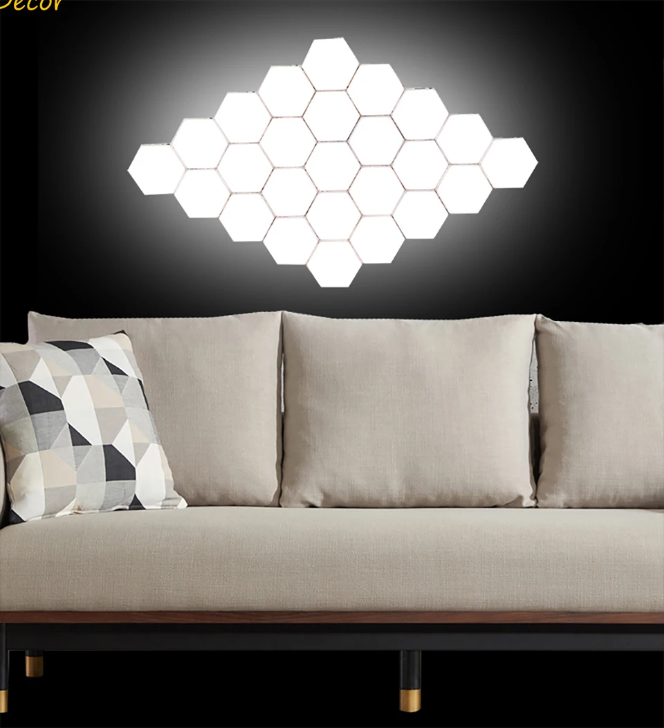 night lamp for bedroom wall Modern LED Quantum Lamp Touch Sensitive Lighting Living Room Bedroom Magnetic Modular Hexagons Night Lights Indoor Decor night lamp