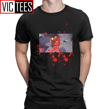 

Akira T Shirt for Men Cotton Vintage Tshirt Round Neck Manga Kaneda Japanese Anime Neo Tokyo Camisas Hombre