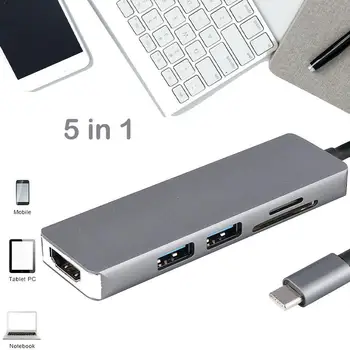 

USB C Hub Type-C to HDMI USB-C to USB 3.0 Connector Dock Pro Station Laptop For Mac Adapter TF/SD book Card Accessories H4R9