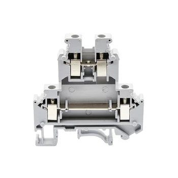 

Din Rail Terminal Block 10Pcs UKKB-5 Connector Double Layer Screw Wiring UKKB5 Screw Terminal Block 2 Level Wire Conductor