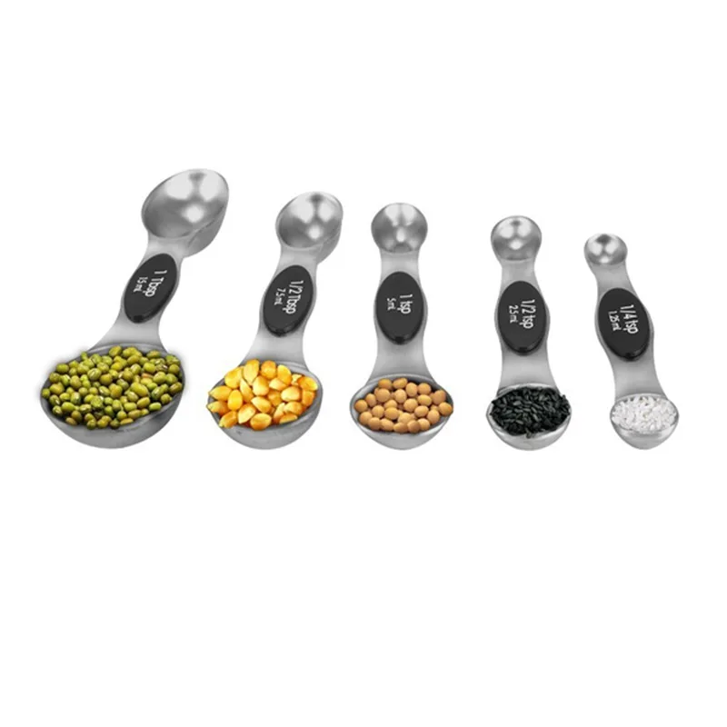 Магнитная мерная нержавеющая сталь для ложек мерные ложки набор из 5 для измерения сухих и жидких ингредиентов на приготовление пищи и баки