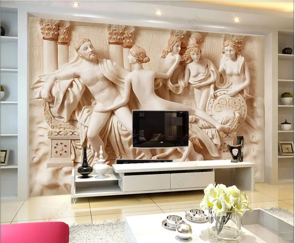 

Custom mural 3d photo wallpaper European character nude Relief home decor in the living room wallpaper for walls 3 d