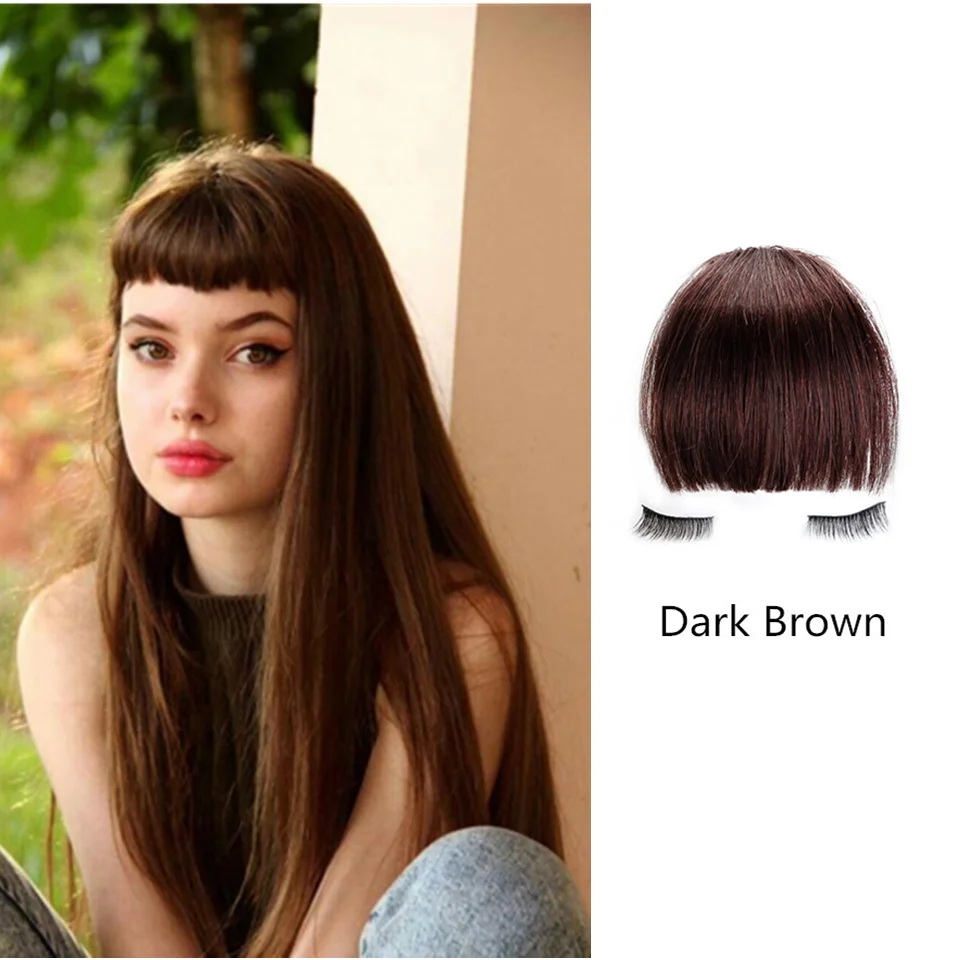 Barato Flequillo postizo con clip para extensiones de cabello, accesorio de cabello humano brasileño, flequillo falso, extensiones de cabello, piezas de cabello jlOLReX3l